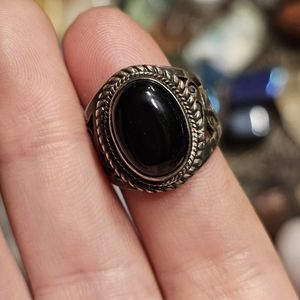 Natural Onyx 925 Sterling Silver Size 6 Ring